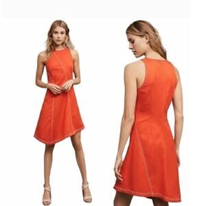Anthro Maeve Chambray Asymmetrical Dress Size 2